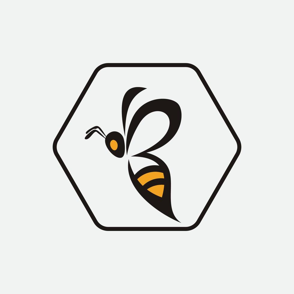 icono de diseño de ilustraciones de logotipo de abeja vector