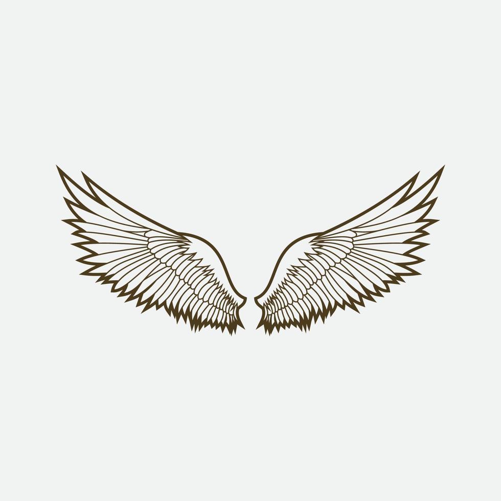 wings illustration design icon logo vector