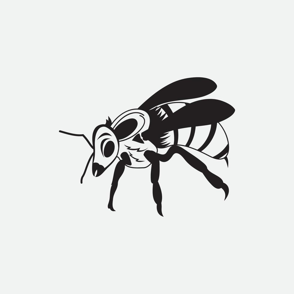 abeja logo vector ilustración diseño icono logo