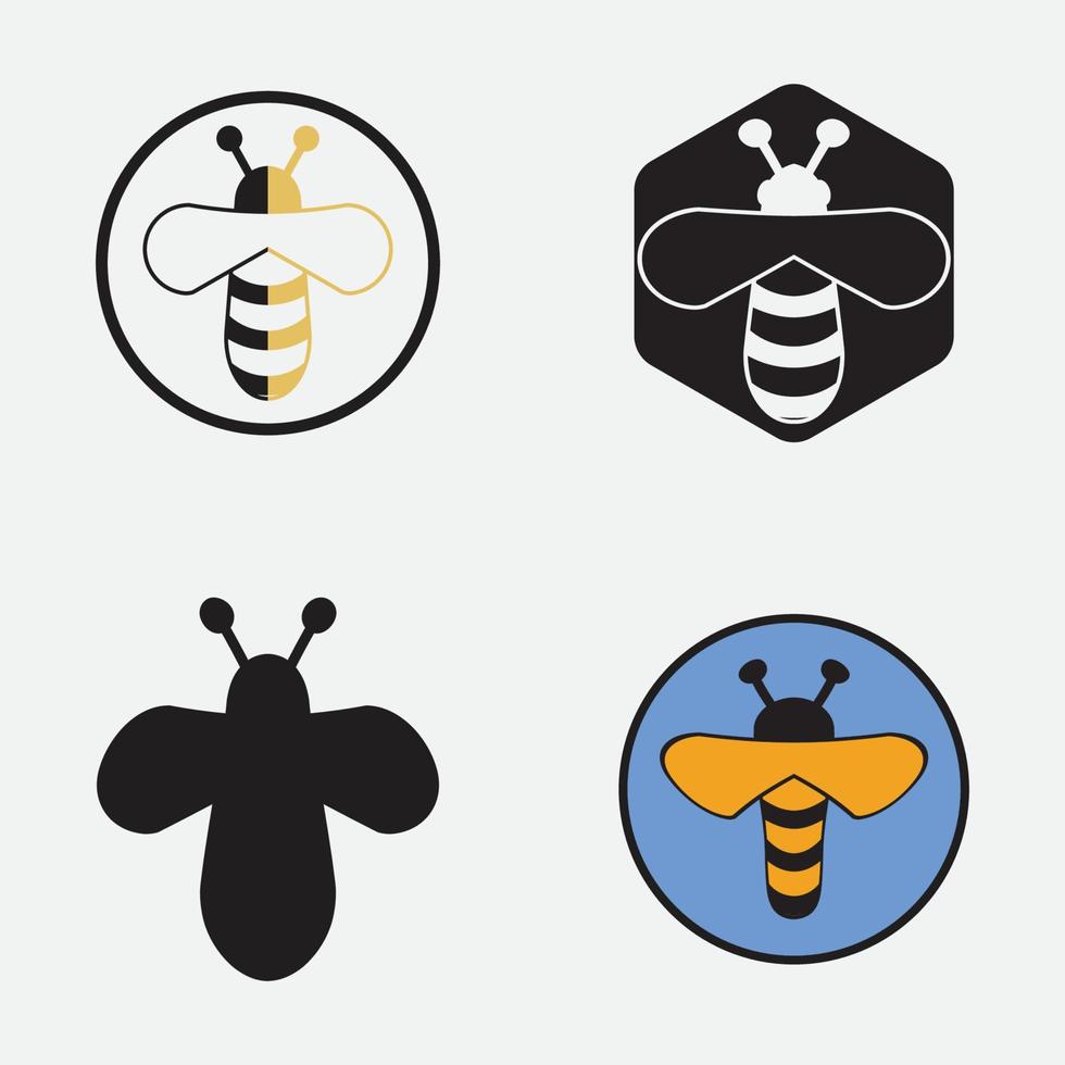 bee logo illustrations design icon vector