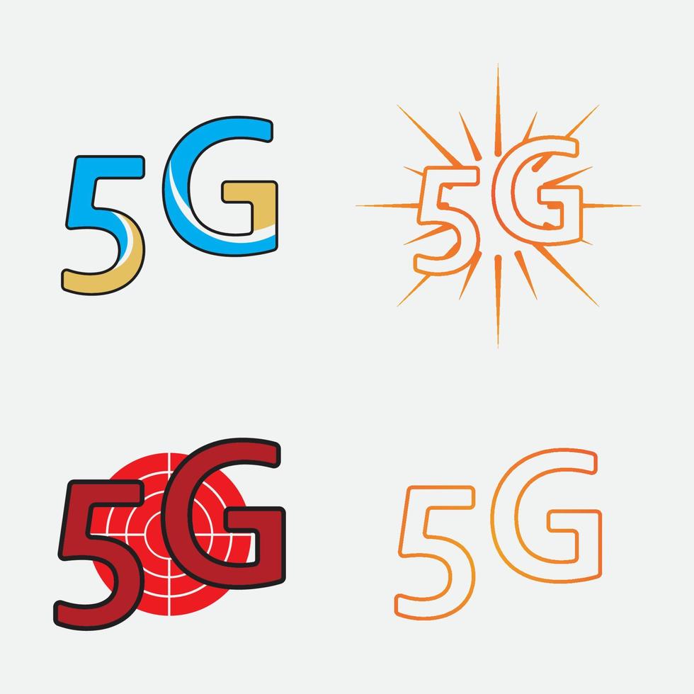 five g logo  vector illustrations