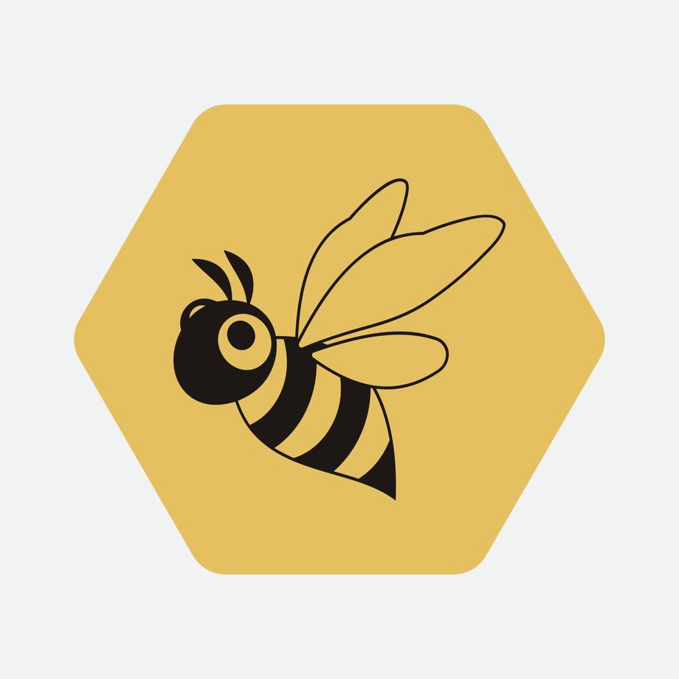 icono de diseño de ilustraciones de logotipo de abeja vector