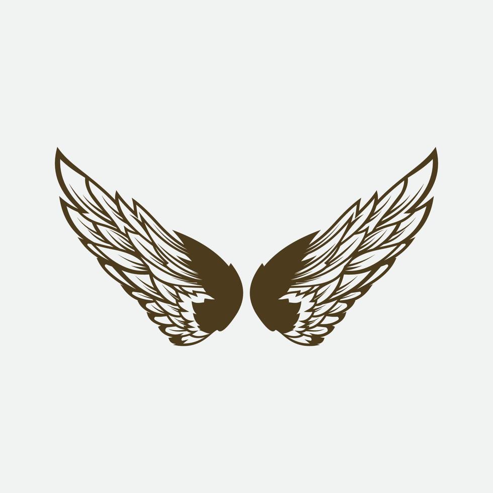 wings illustration design icon logo vector