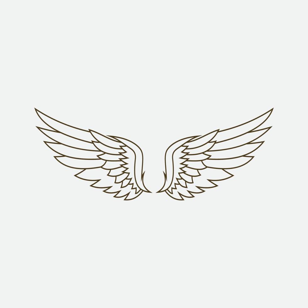 wings illustration design icon logo vector