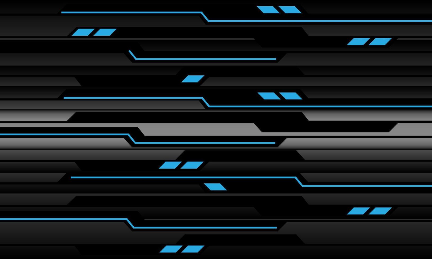 Abstract technology blue light power cyber line futuristic black circuit on metal design ultramodern background vector