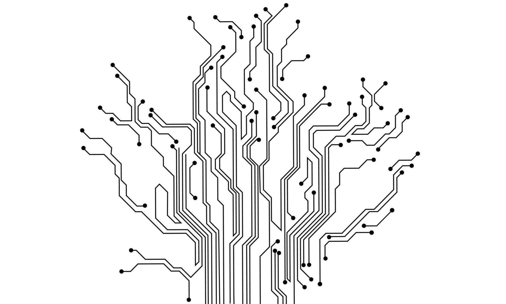 circuito de línea negra tecnología informática futurista sobre fondo blanco diseño vector creativo