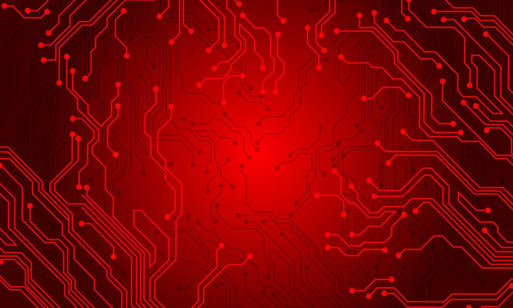 circuito de línea roja tecnología informática diseño de fondo futurista vector creativo