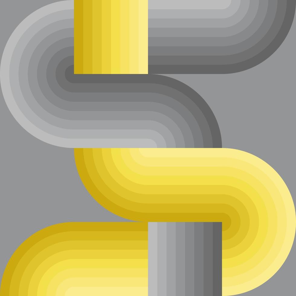 patrón de fondo abstracto. forma de tubo torcido. degradado de color gris y amarillo. las líneas cruzadas se cruzan y conectan. elementos para mosaico de diseño, portada, afiche, textil, volante, pared. ilustración vectorial vector