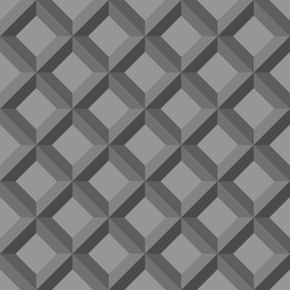 fondo de patrón abstracto sin fisuras. Cuadrados en forma de diamante gris 3d. diseño texturizado para tela, azulejo, afiche, textil, telón de fondo, volante, pared. ilustración vectorial vector