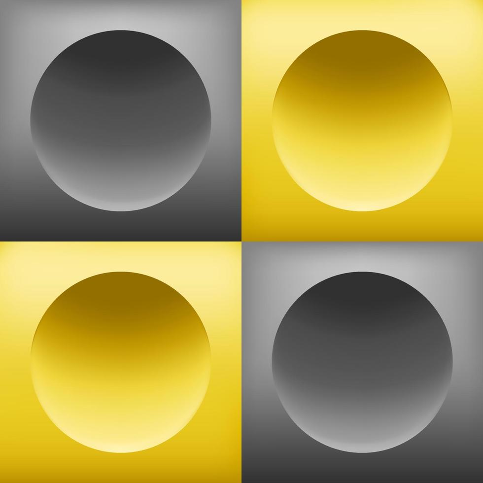 Yellow Gray Gradient 3D Circular Square Blocks vector