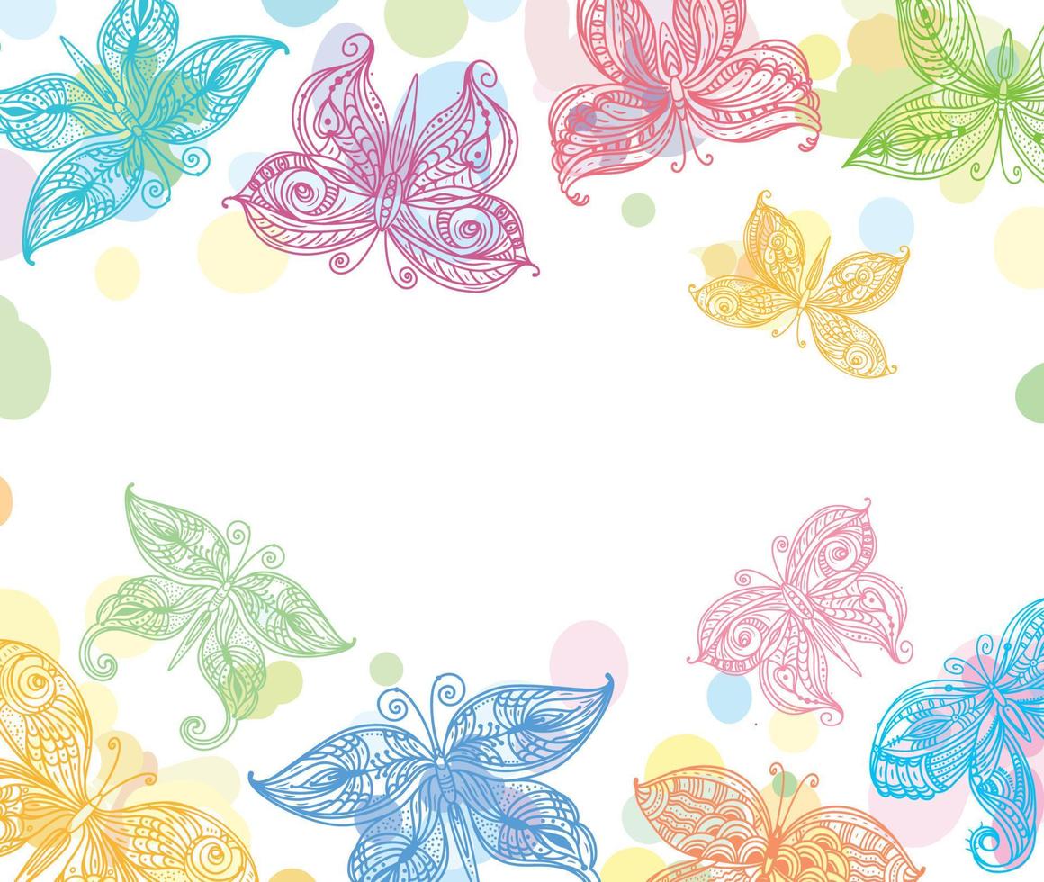 Background with ornate butterflies vector