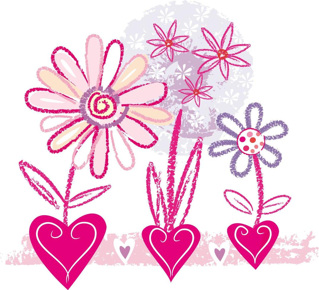 bosquejo floral de la tarjeta floral vector