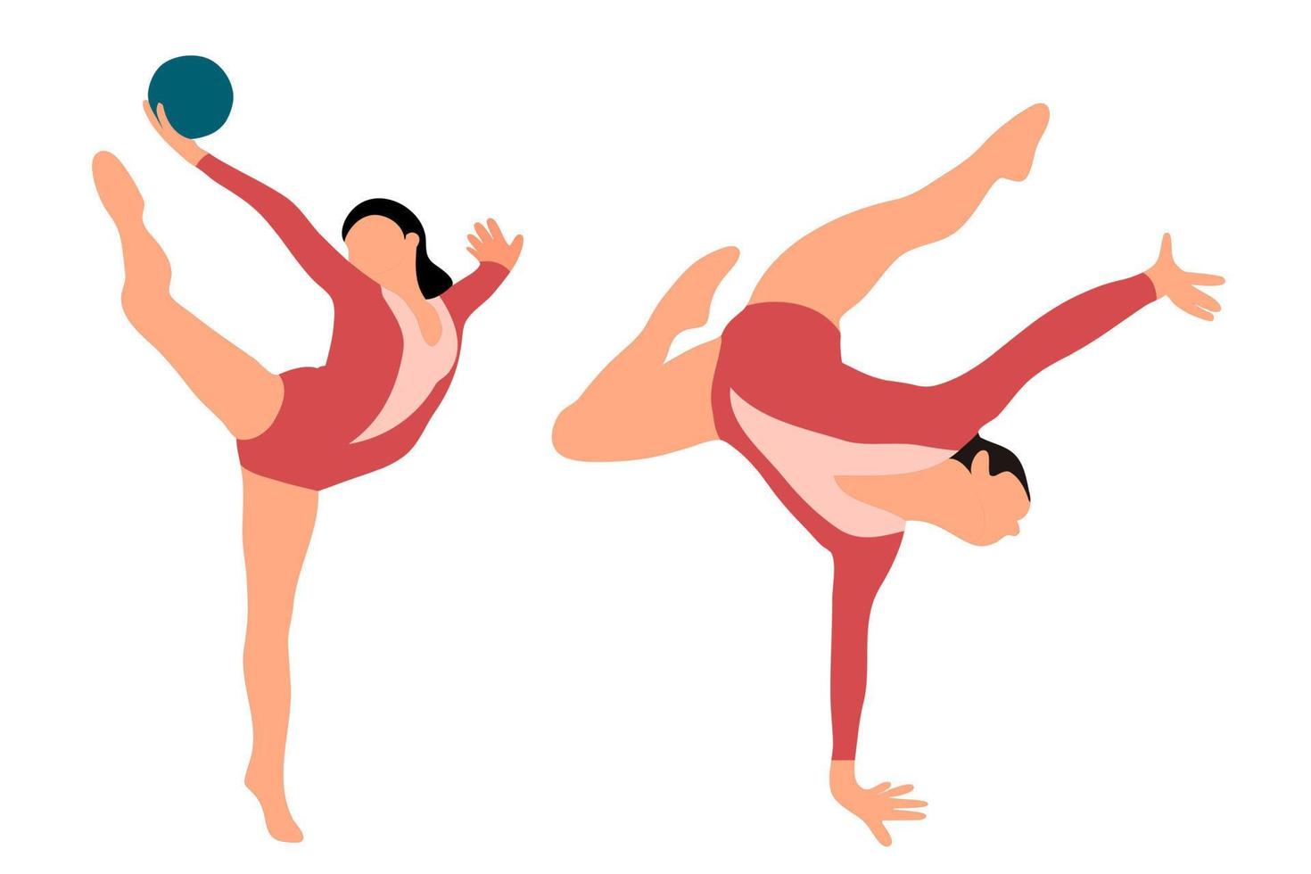 Vector athlete gymnast. Gymnastics sport. Sports queen. Flat style