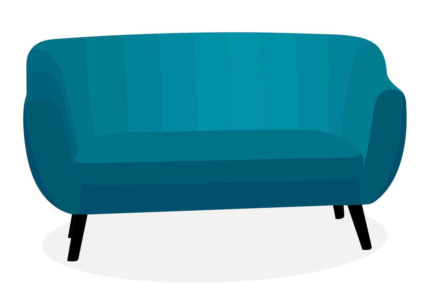 Fashionable comfortable stylish sofa. Object, model of furniture. Flat style. vector