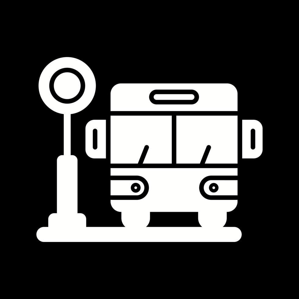 icono de vector de parada de autobús