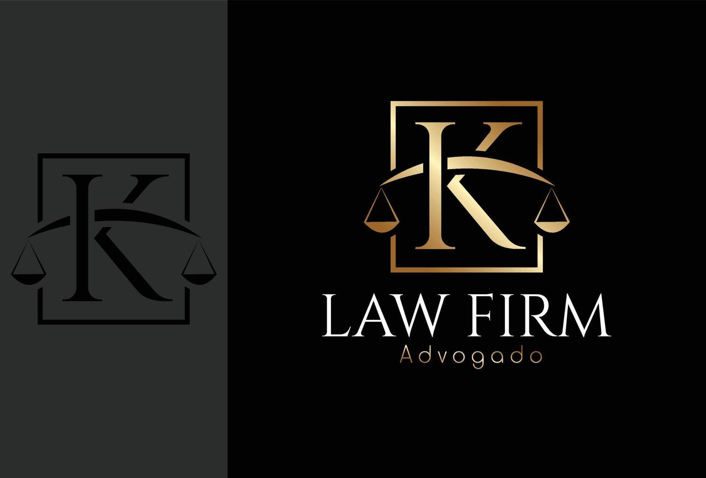 Logo Advogado, advocacy based on the initial letter k vector