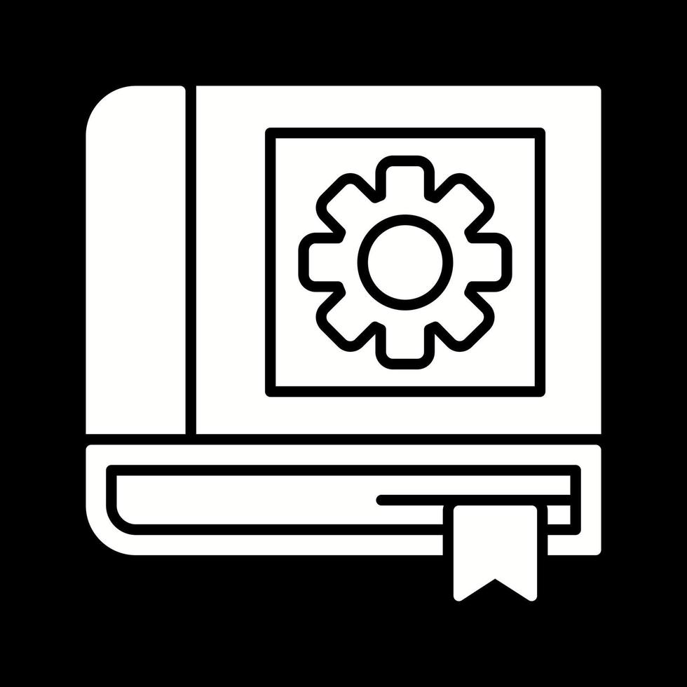 icono de vector de libro de configuración