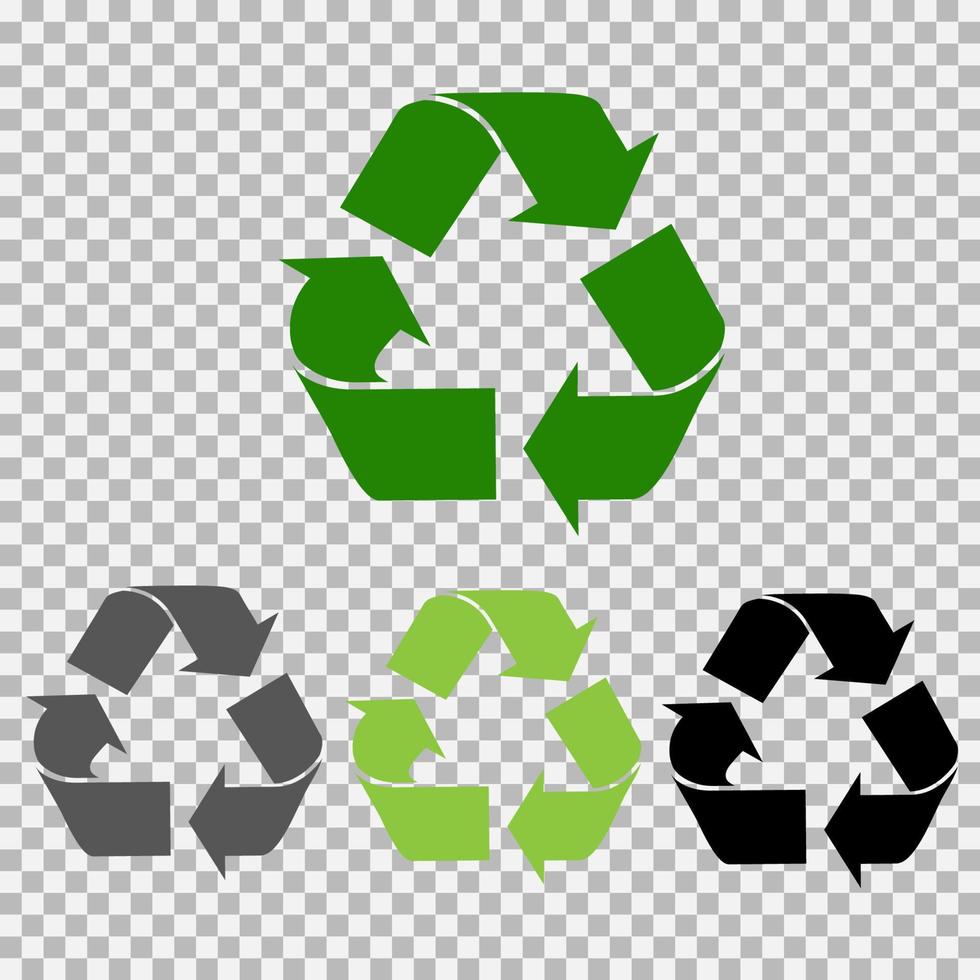 conjunto de símbolos de reciclaje universal vectorial. vector