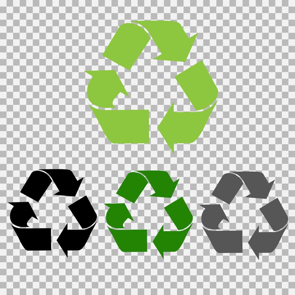 conjunto de símbolos de reciclaje universal vectorial. vector