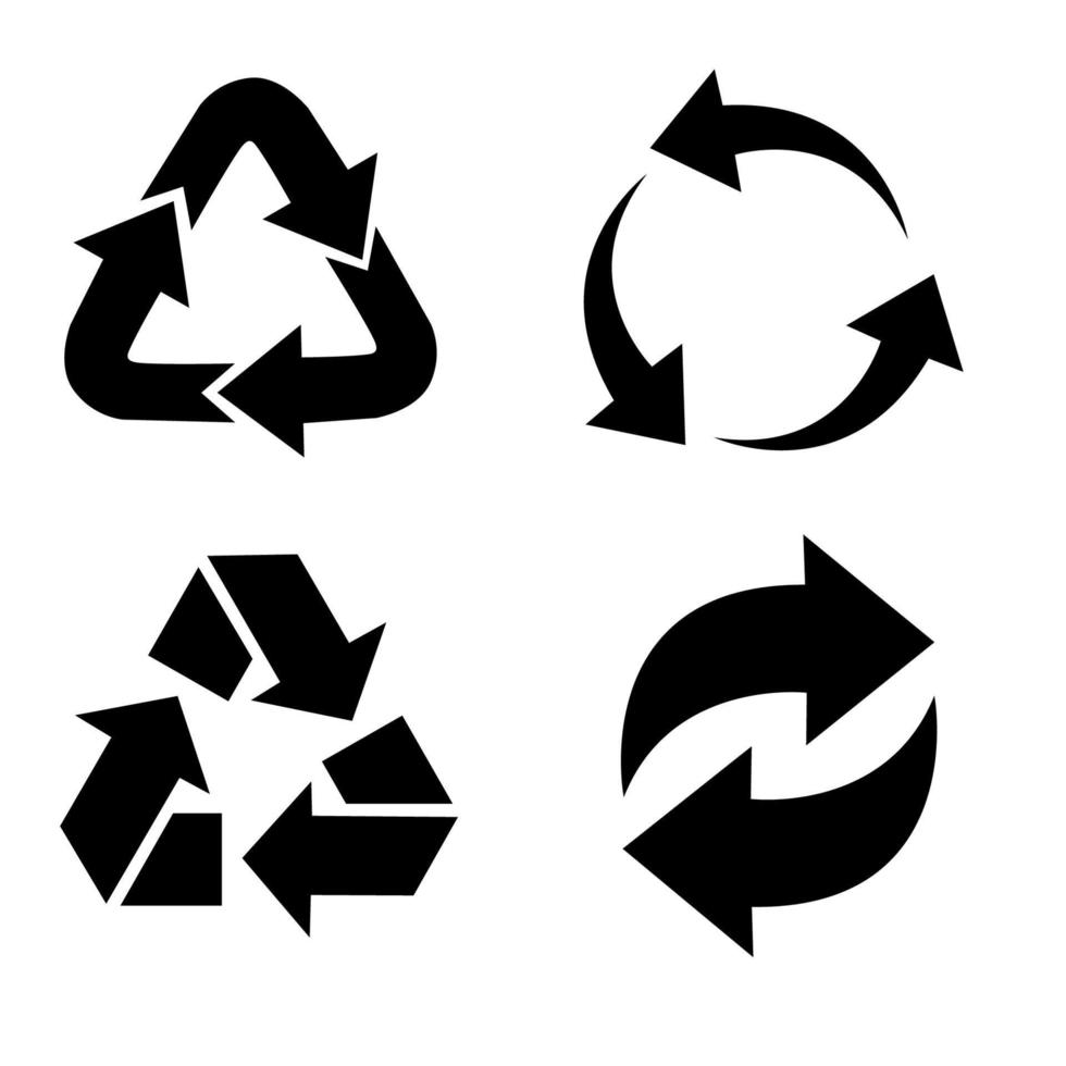 conjunto de símbolos de reciclaje universal vectorial. vector