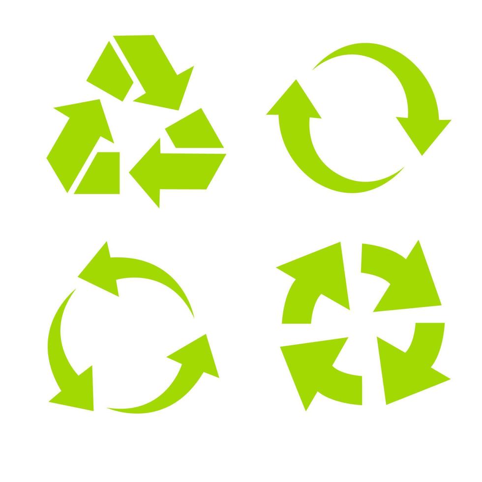 conjunto de símbolos de reciclaje universal vectorial. vector