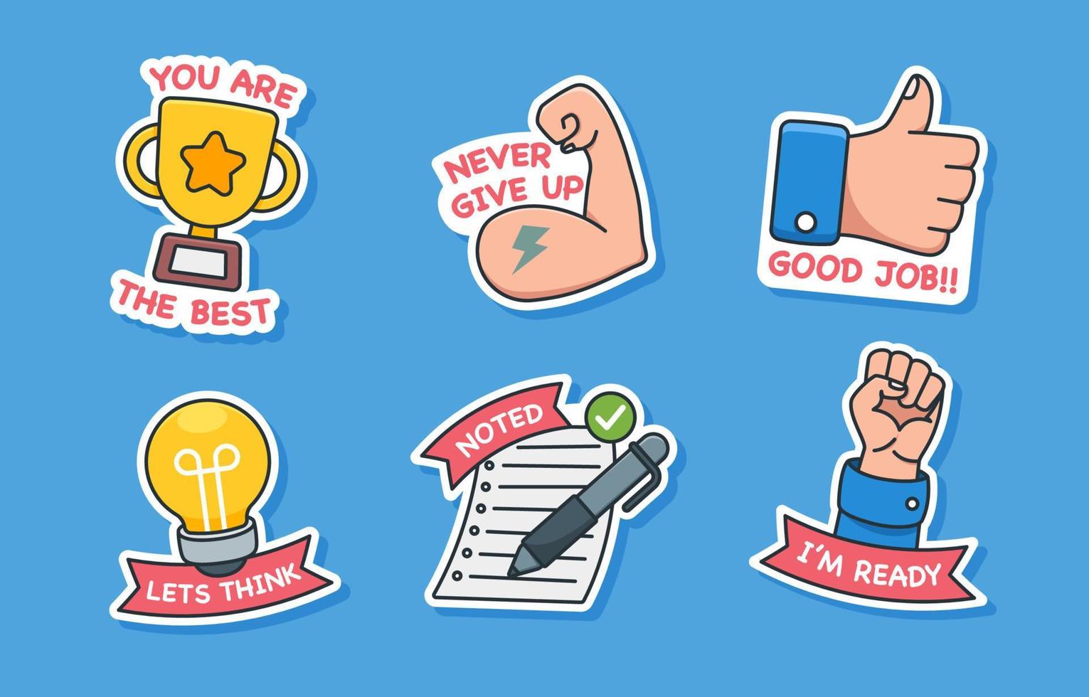 Action Chat Sticker Set vector