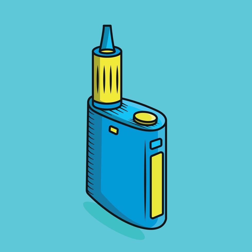 ilustración de dibujo de humo de vector de vape de cigarrillo electrónico