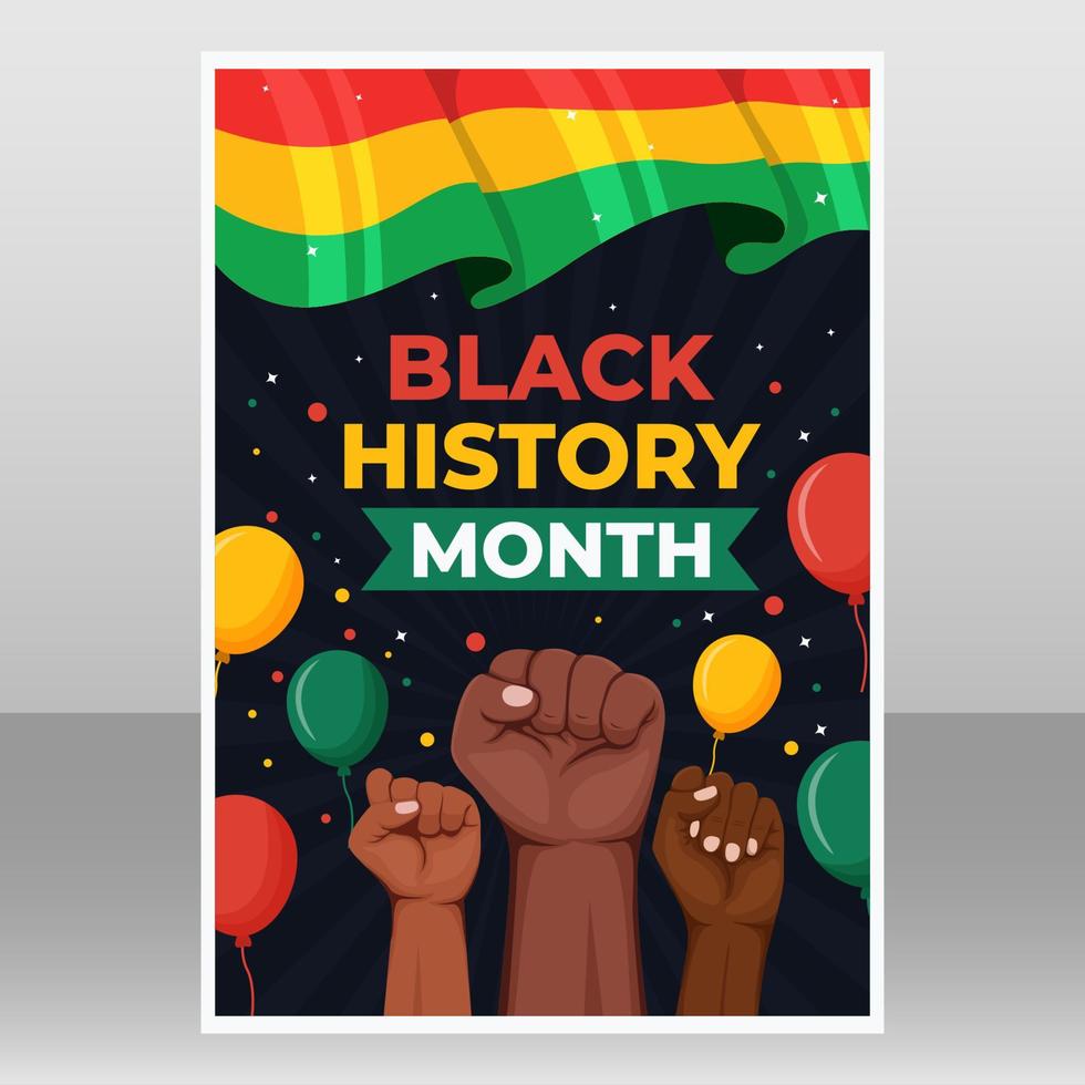 plantilla de póster del mes de la historia negra vector