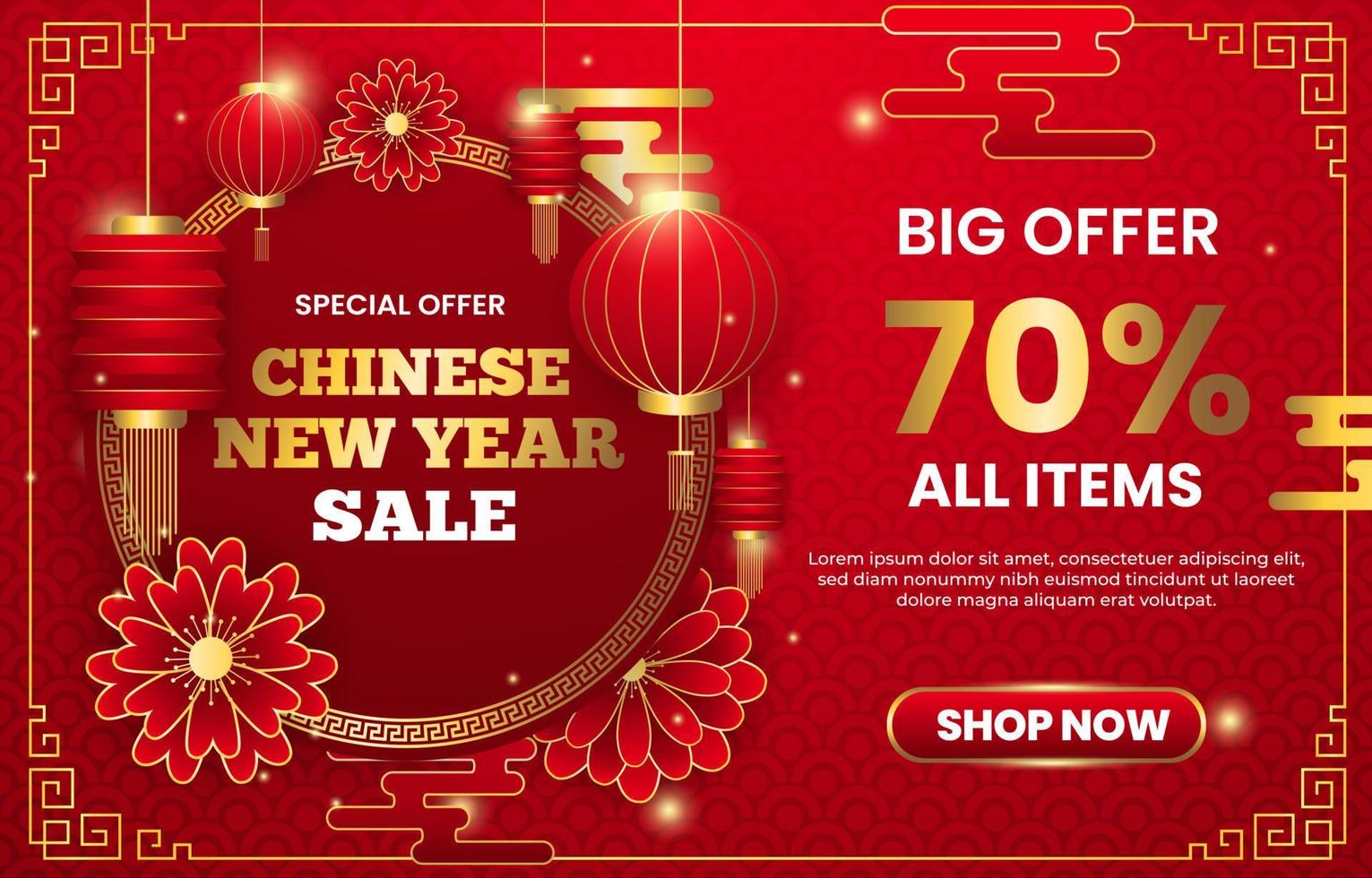 Chinese New Year Landscape Poster vector