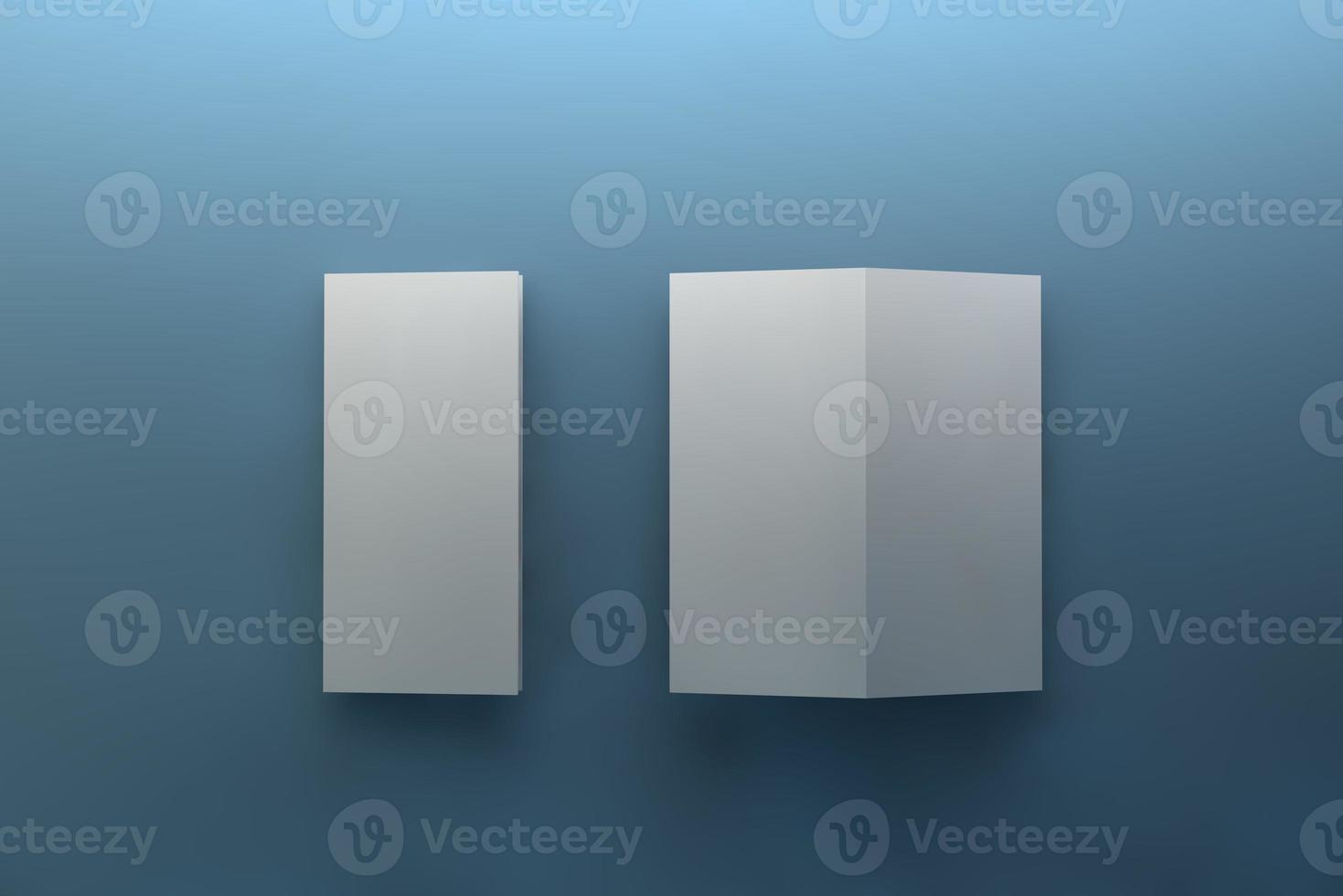 Blank Bifold Brochure. Template mockup. 3d rendering. photo