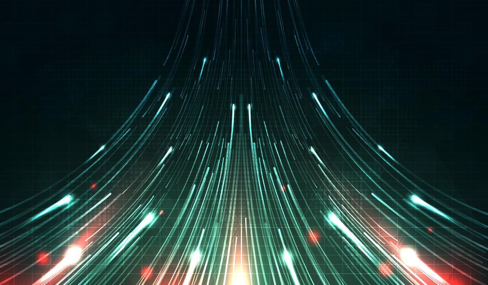 Green light streak, fiber optic, speed line, futuristic background for 5g or 6g technology wireless data transmission, high-speed internet in abstract. internet network concept. vector design.