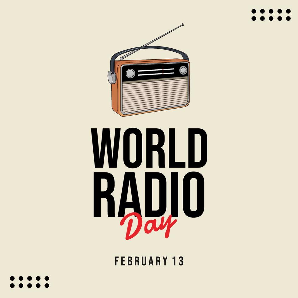 world radio day illustration vector