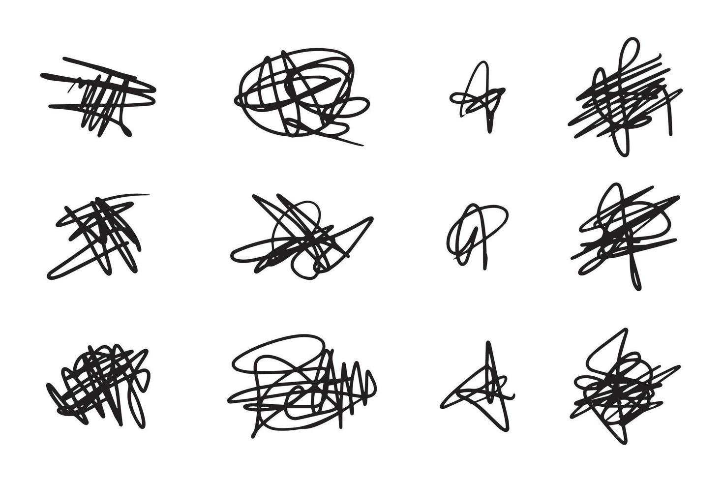 dibujado a mano de esbozo de garabatos enredados. garabato abstracto, patrón de garabato del caos aislado sobre fondo blanco. ilustración vectorial vector