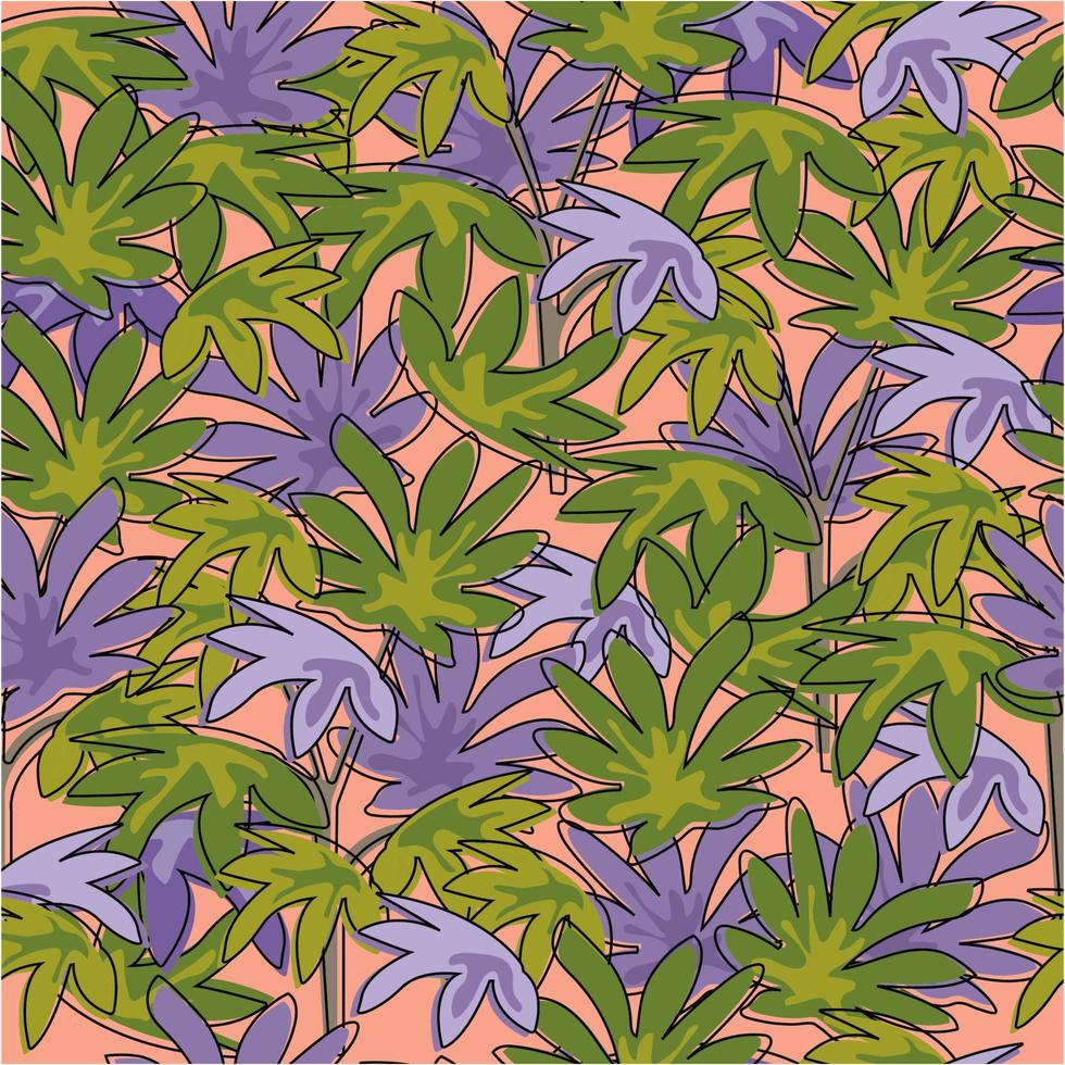 Vector seamless pattern of leaves, plants, botanical for backgrounds, prints, fabric, packaging and other uses.