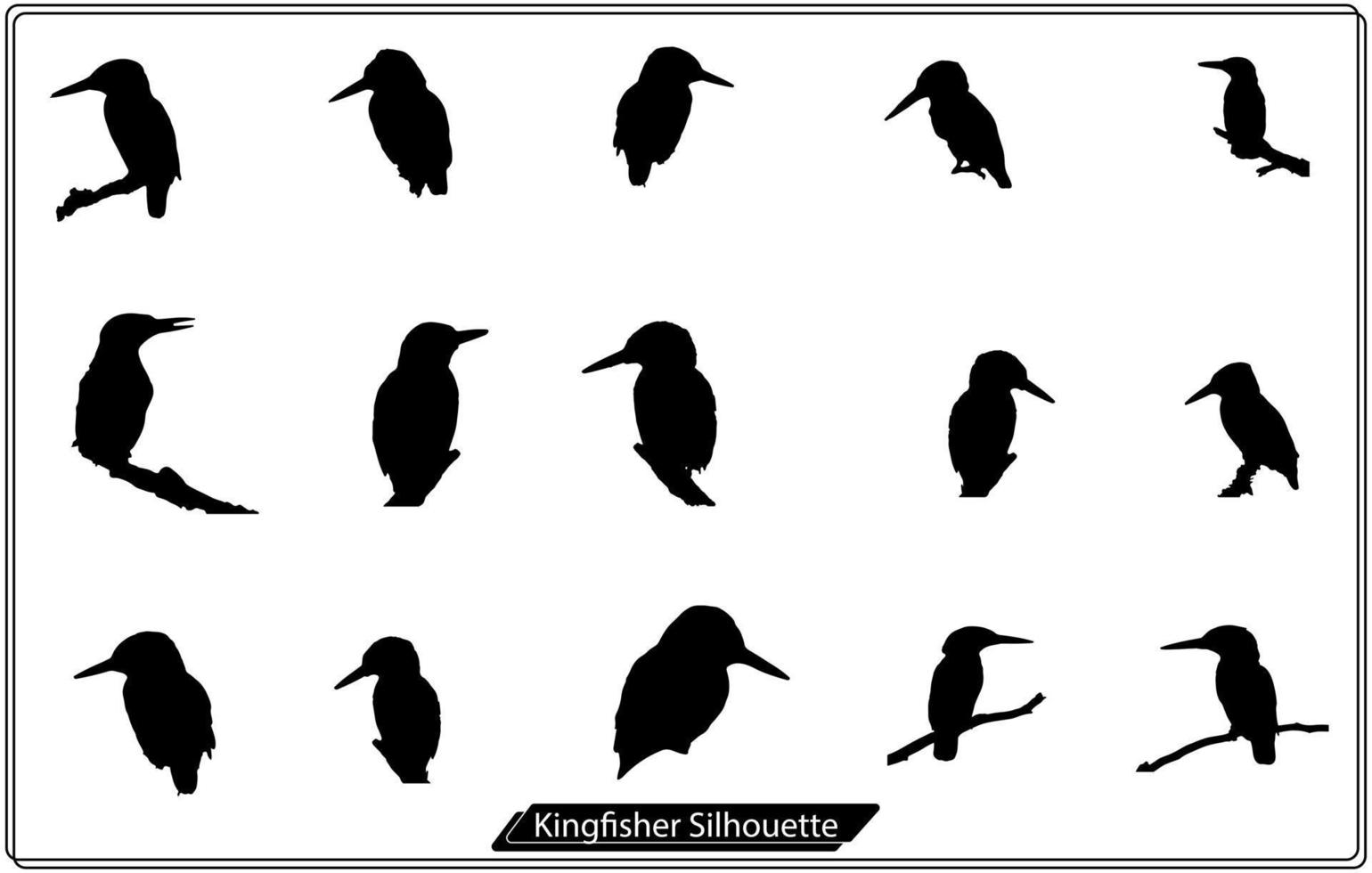 kingfisher vector silhouette Isolated vector