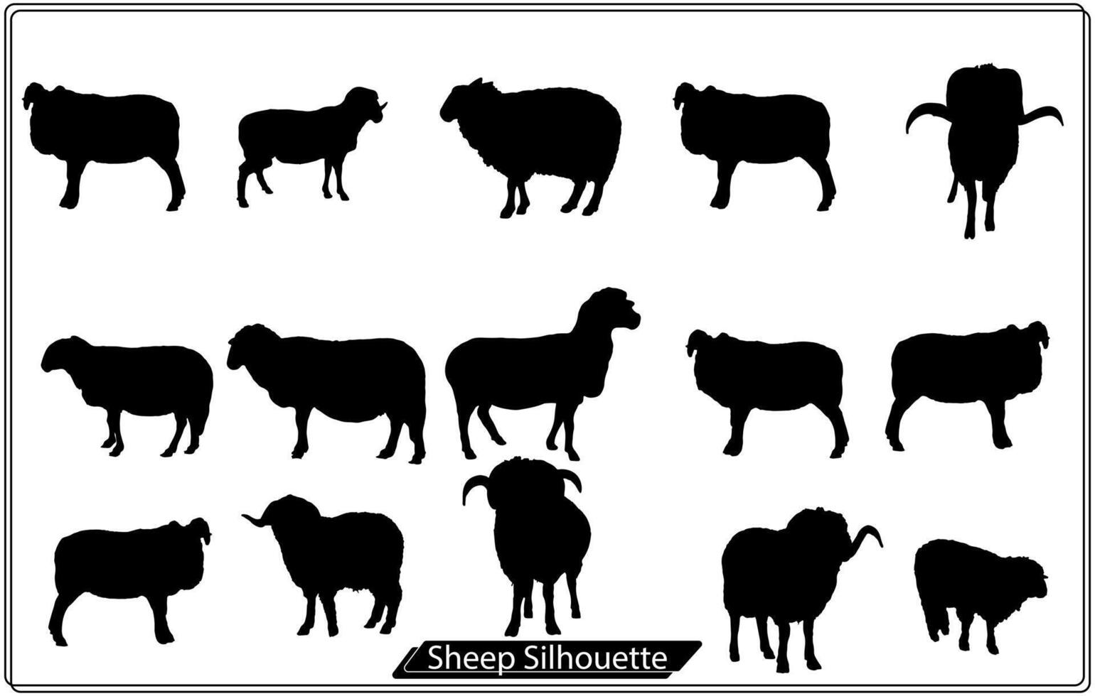 Sheep Silhouette Icon On White Background vector