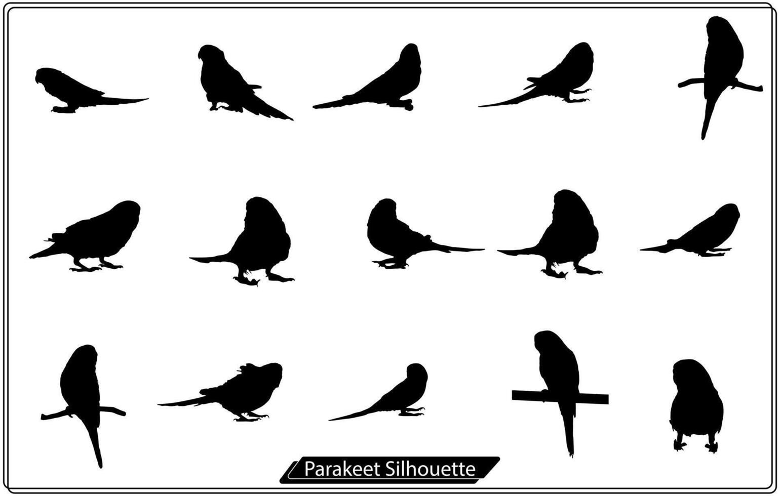 Vector of an parakeet Silhouette Free