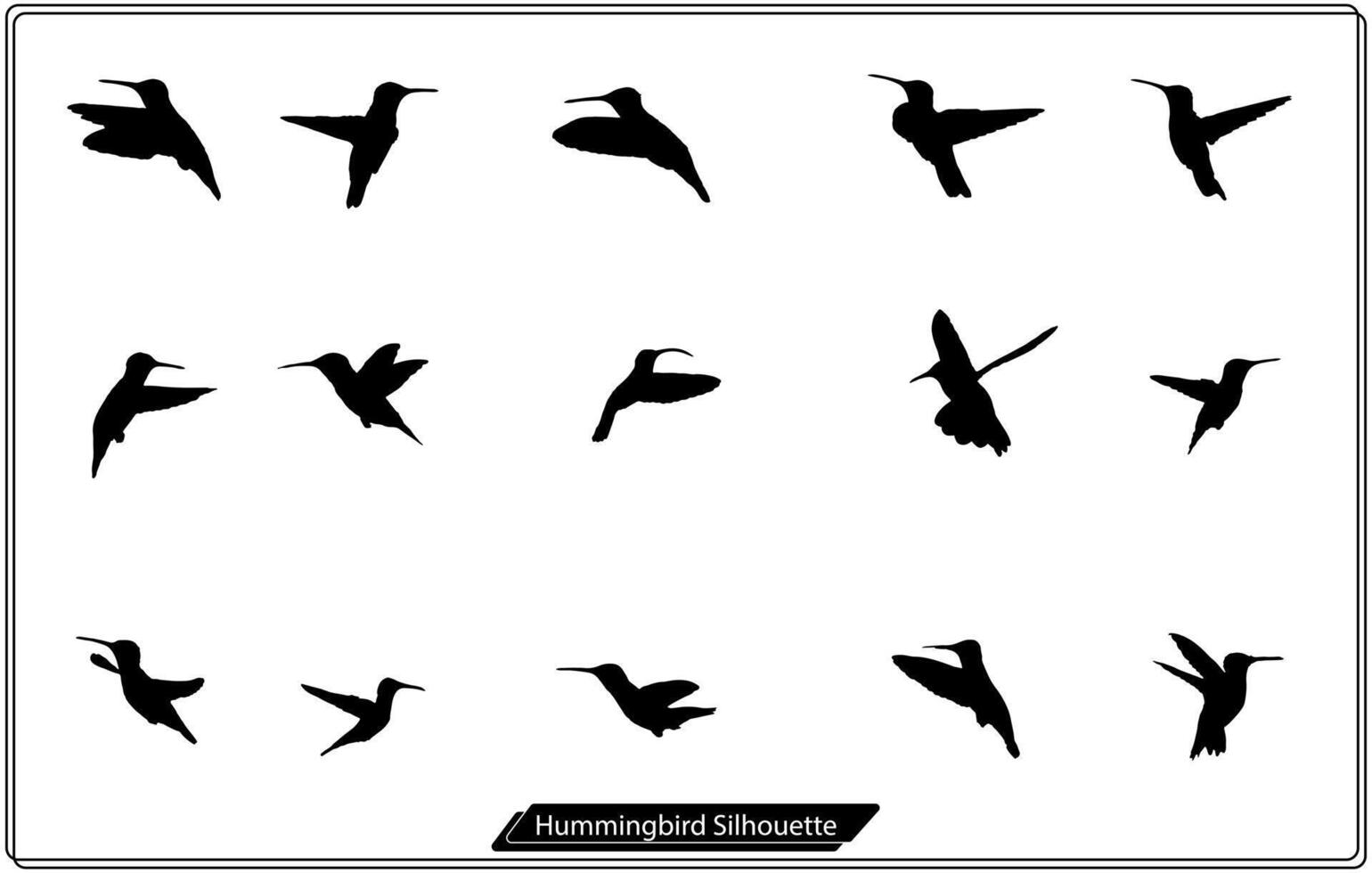 silueta de colibrí. vector aislado gratis