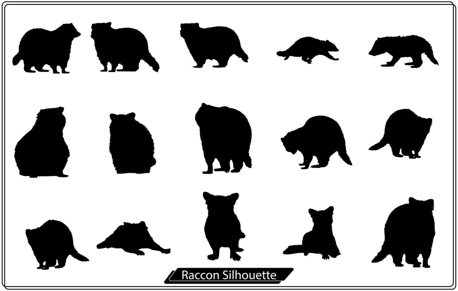 Raccon Silhouette Icon On White Background Free vector