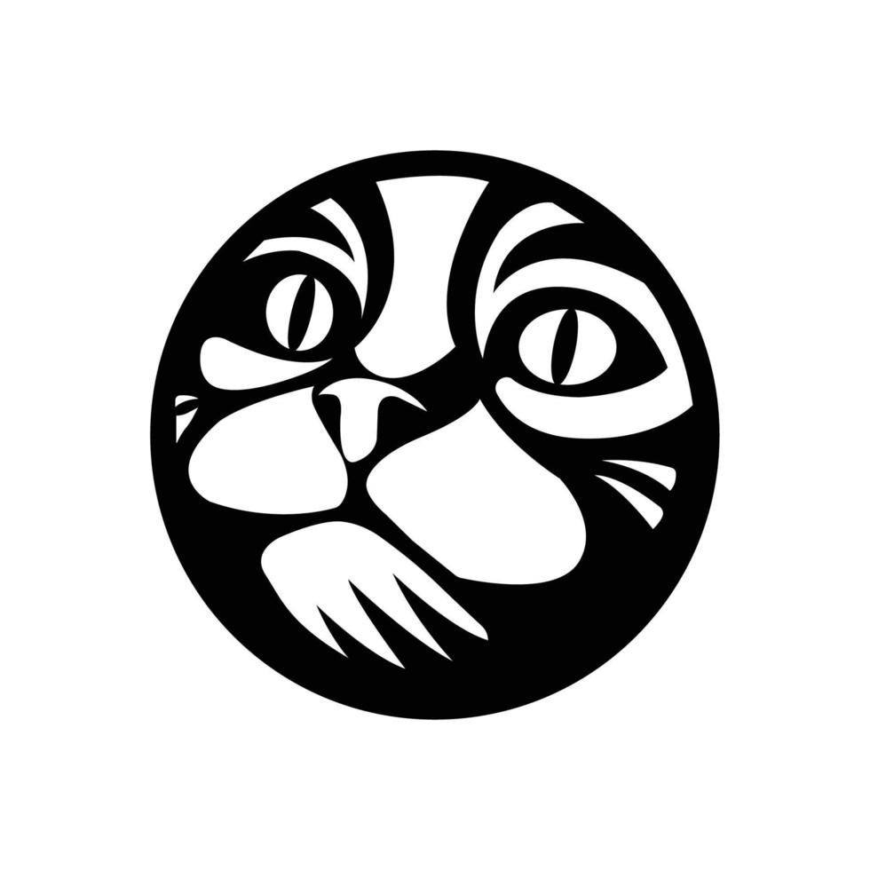 Cat Face Design for metal wall art or metal cutting vector