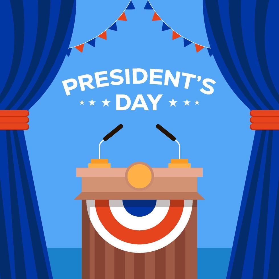 flat design presidents day vector illustration