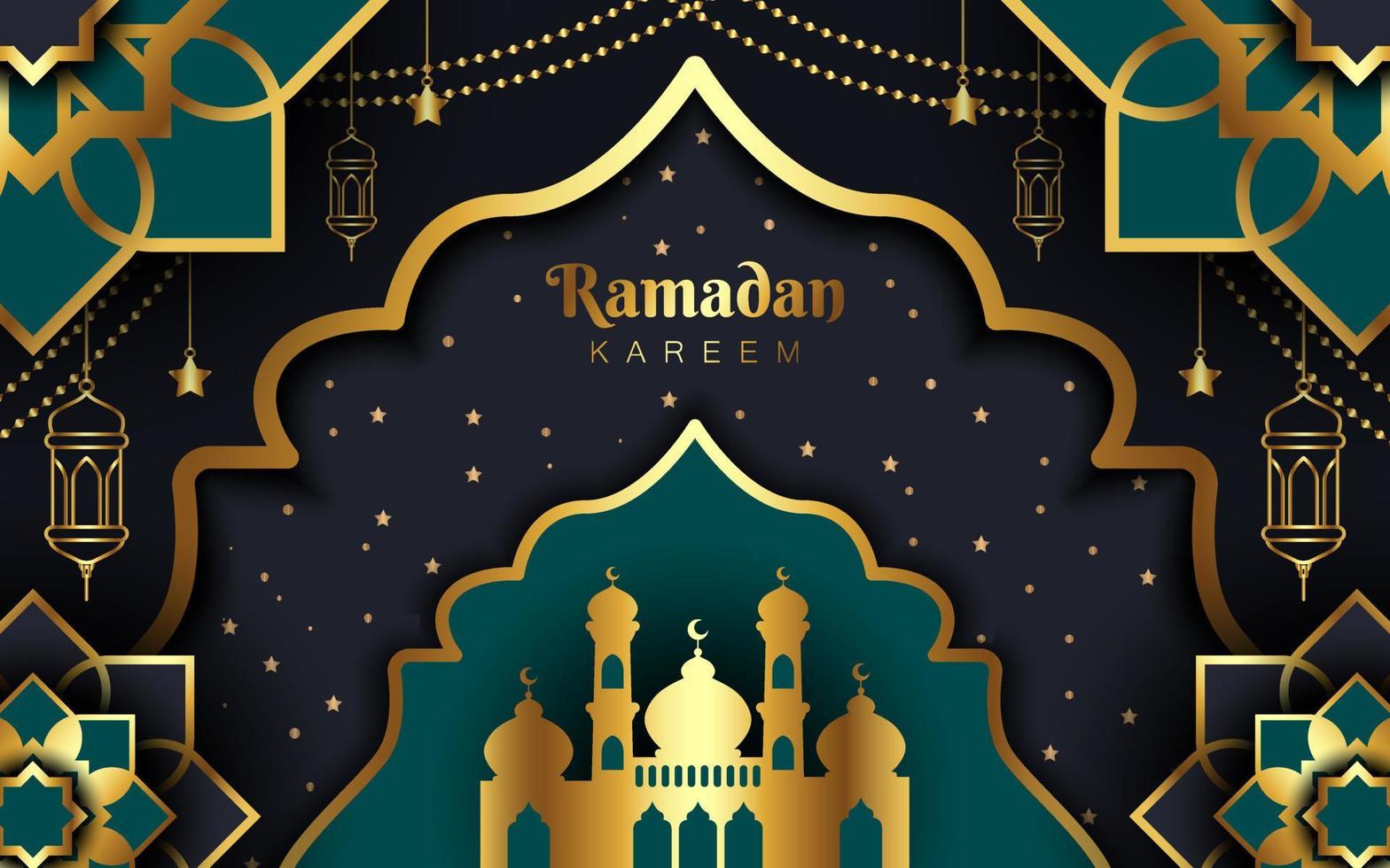 Realistic Luxury Ramadan Kareem Background vector