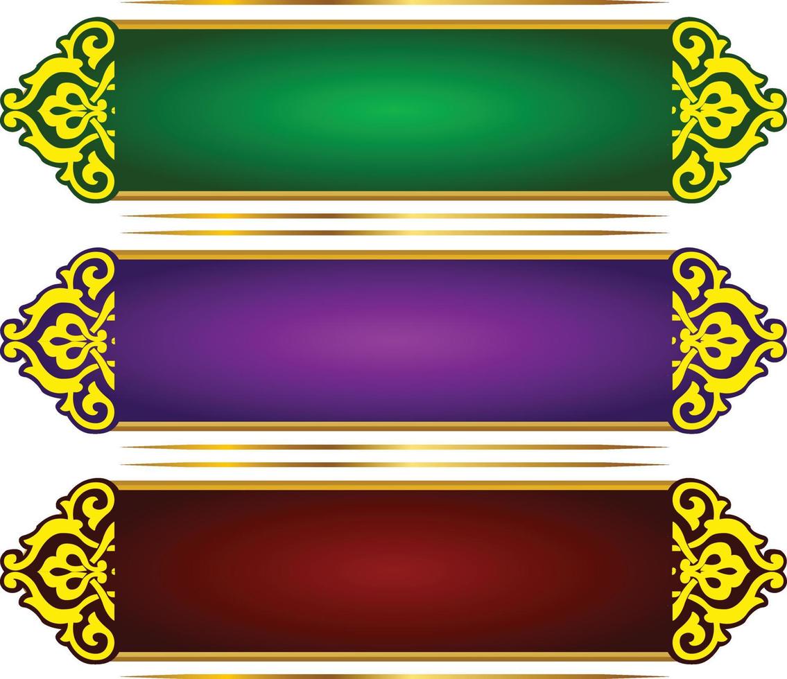 Set Of Luxury Golden Arabic Islamic Banner Title Frame Png Transparent Background Gold Text Box Vector Design Images