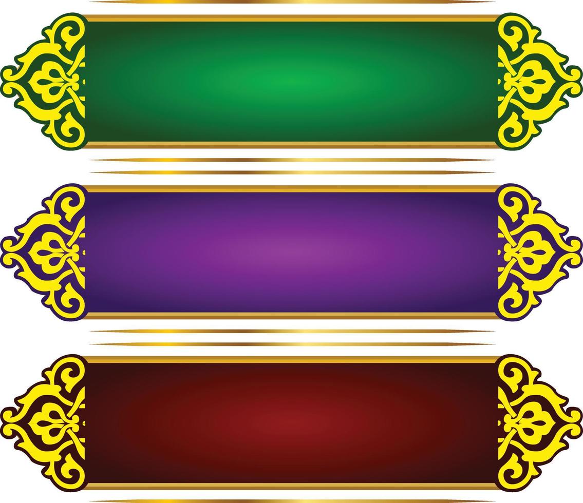 conjunto de marco de título de banner islámico árabe dorado de lujo png fondo transparente cuadro de texto dorado imágenes de diseño vectorial vector