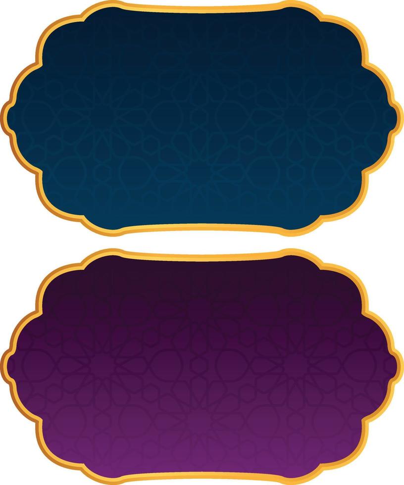 conjunto de marco de título de banner islámico árabe dorado de lujo png fondo transparente cuadro de texto dorado imágenes de diseño vectorial vector