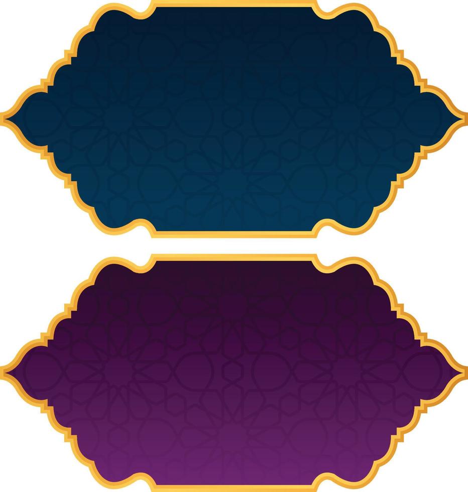 conjunto de marco de título de banner islámico árabe dorado de lujo png fondo transparente cuadro de texto dorado imágenes de diseño vectorial vector