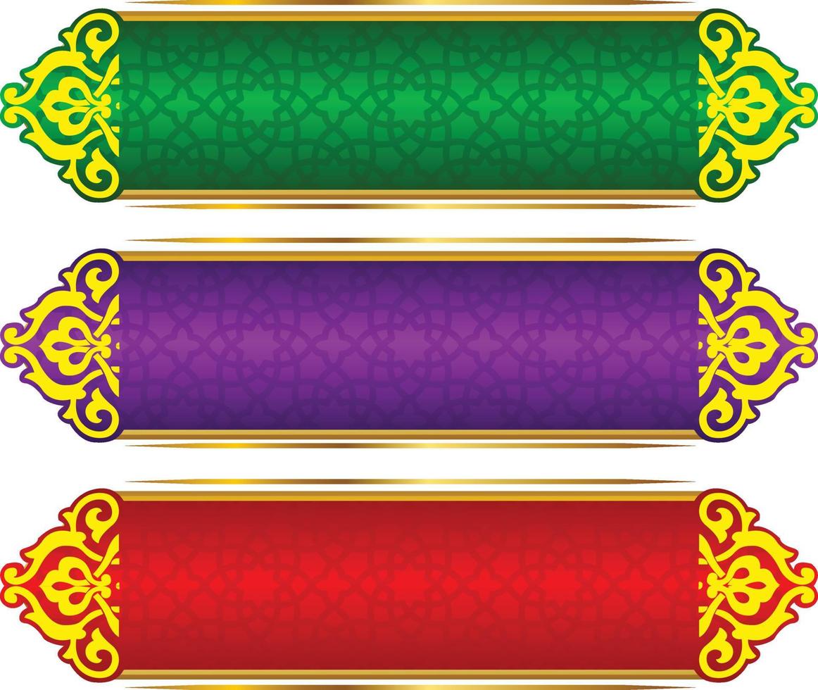 Set Of Luxury Golden Arabic Islamic Banner Title Frame Png Transparent Background Gold Text Box Vector Design Images