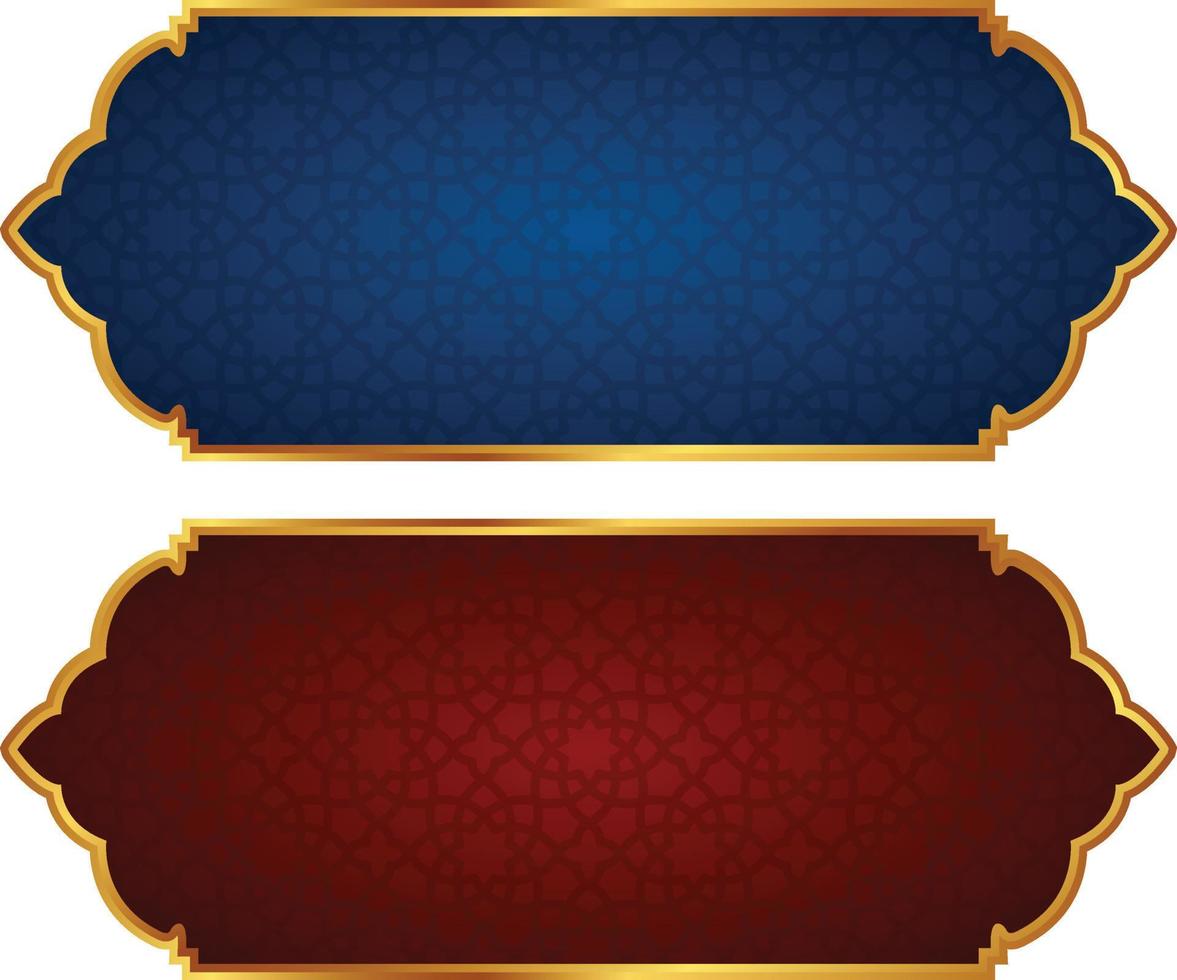 conjunto de marco de título de banner islámico árabe dorado de lujo png fondo transparente cuadro de texto dorado imágenes de diseño vectorial vector