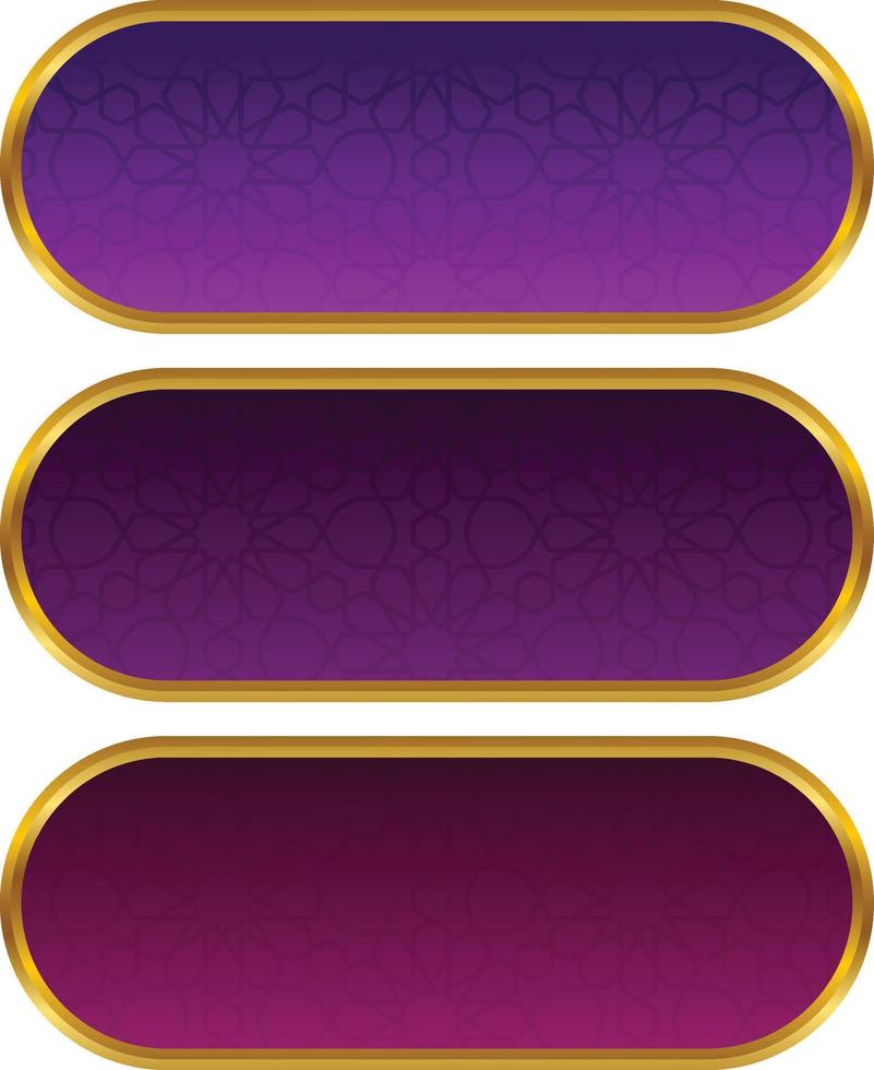 conjunto de marco de título de banner islámico árabe dorado de lujo png fondo transparente cuadro de texto dorado imágenes de diseño vectorial vector