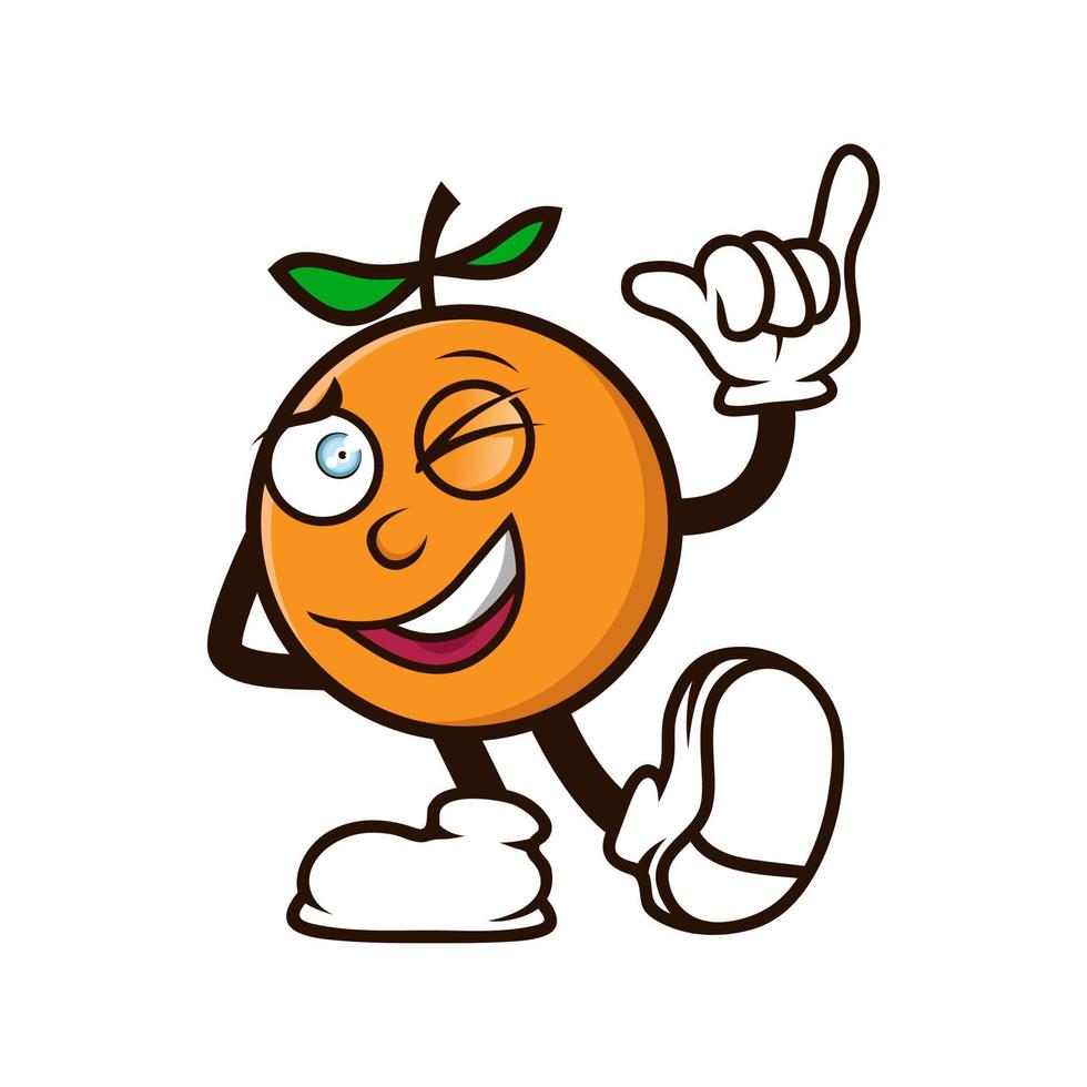 Orange Happy Smile Mascot Logo Vecktor vector